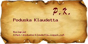 Poduska Klaudetta névjegykártya